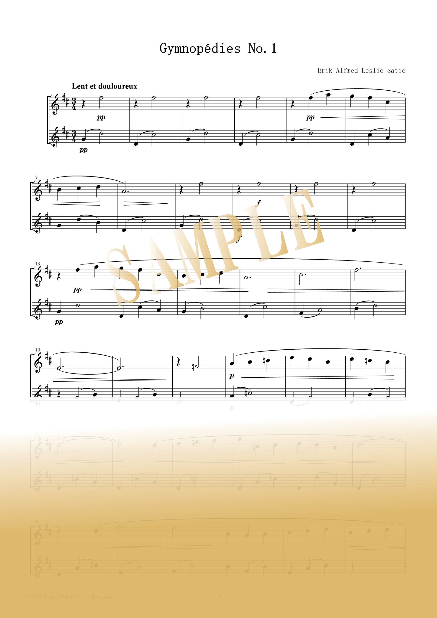 【PDF】Gymnopédie No. 1 / Erik Satie