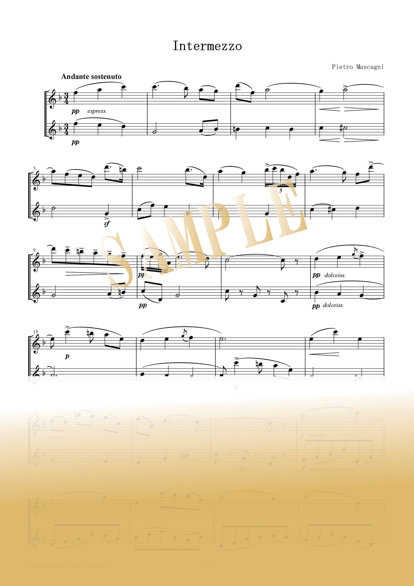 【PDF】Intermezzo from "Cavalleria Rusticana" / Pietro Mascagni