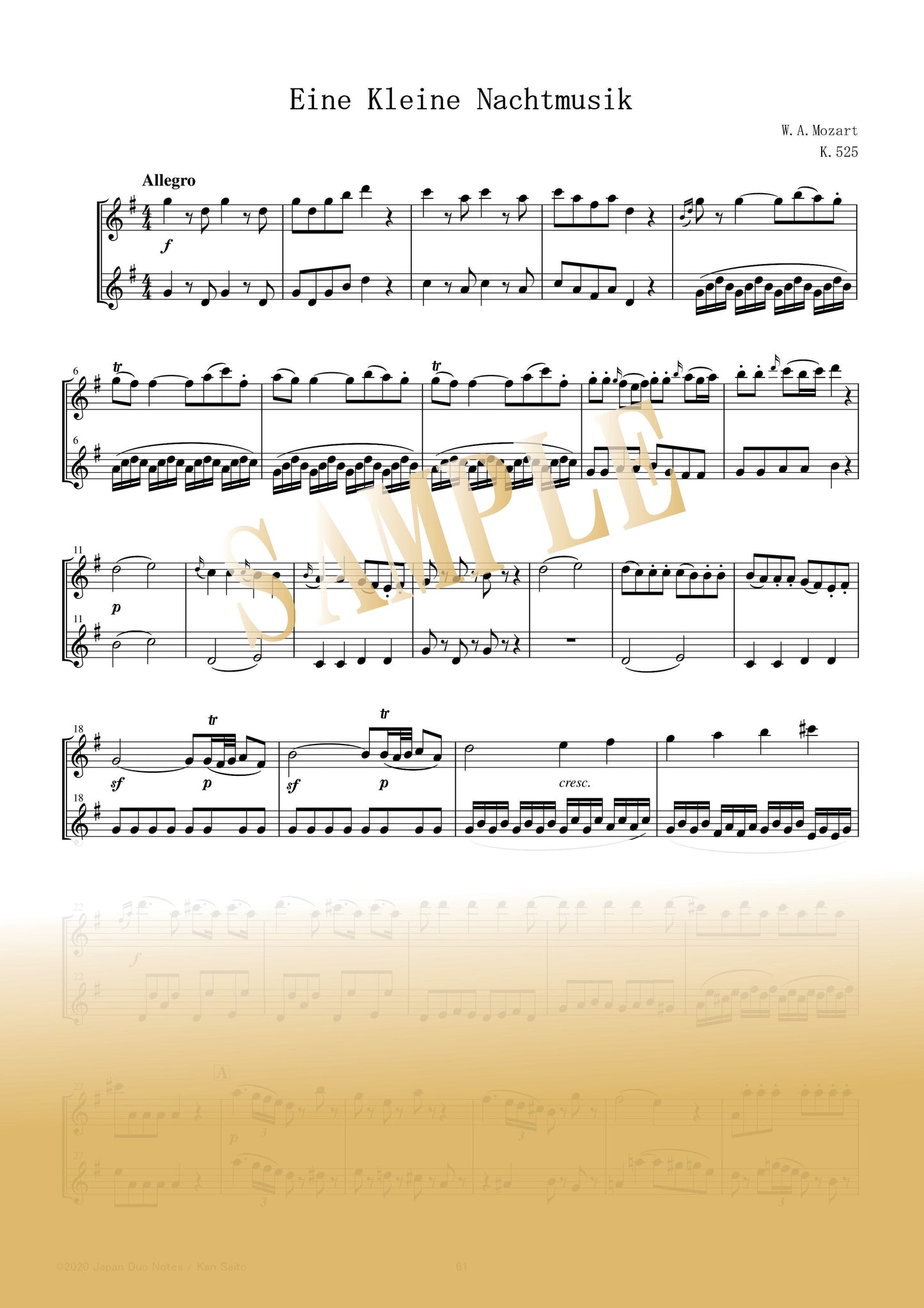 【PDF】Eine kleine Nachtmusik - Wolfgang Amadeus Mozart