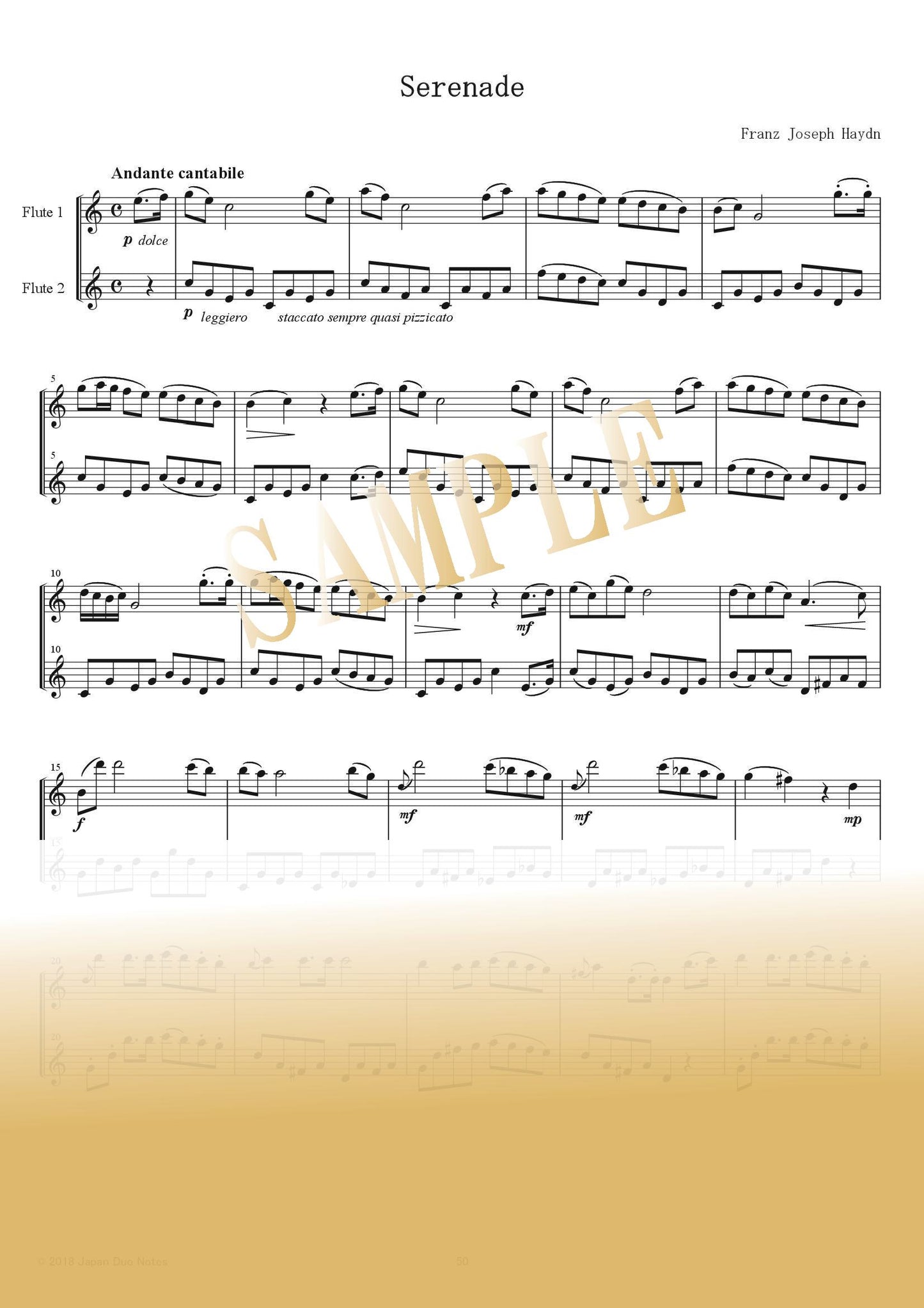 【PDF】"Serenade" String Quartet in F Major, Op. 3 No. 5, Hob. III:17/ Joseph Haydn
