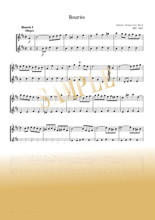 【PDF】Minuet, Bourrée from Orchestral Suite No. 2 BWV 1067 / Johann Sebastian Bach