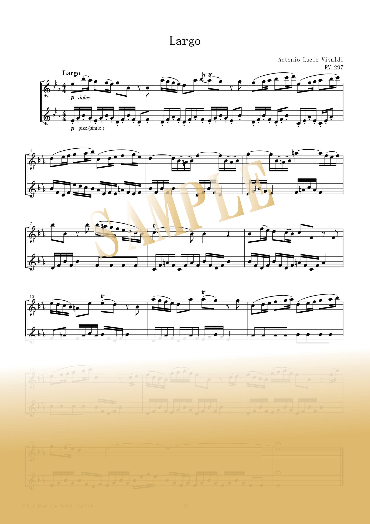 【PDF】Largo from "The Four Seasons: Winter" RV 297 / Antonio Vivaldi