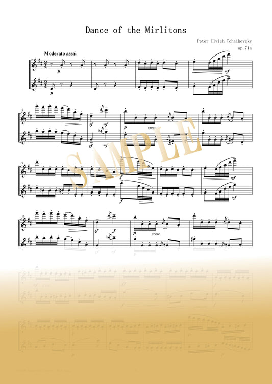 【PDF】Dance of the Mirlitons [Dance of the Reed Flutes] from The Nutcracker / Pyotr Ilyich Tchaikovsky