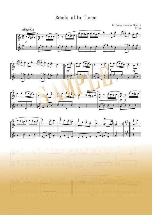 【PDF】Rondo alla Turca (Turkish March) / Wolfgang Amadeus Mozart