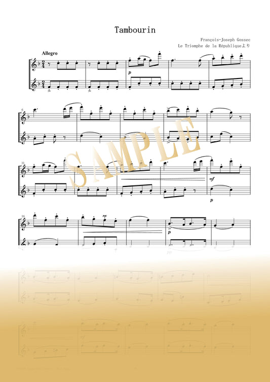 【PDF】Tambourin from Le Triomphe de la République / François-Joseph Gossec