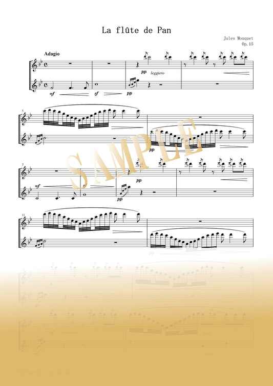 【PDF】Adagio from La flûte de Pan / Jules Mouquet