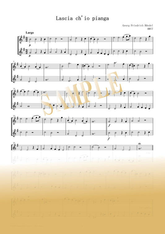 【PDF】Lascia ch'io pianga HWV 7 /George Frideric Handel