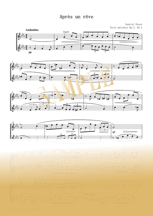 【PDF】Après un rêve (Trois mélodies Op. 7, No. 1) / Gabriel Fauré