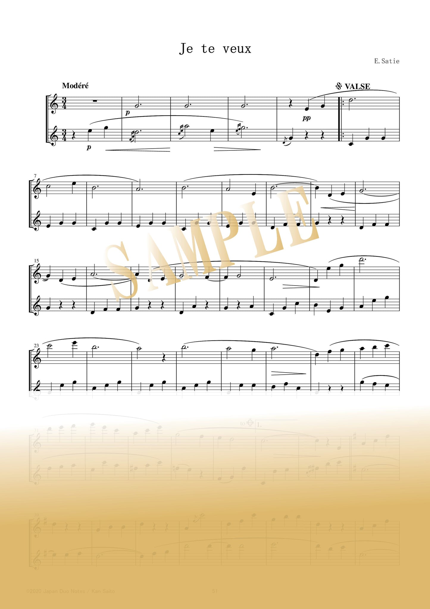 [PDF] Je te veux [I Want You] / Erik Satie