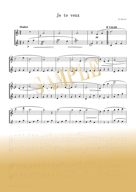 【PDF】Je te veux [I Want You] / Erik Satie