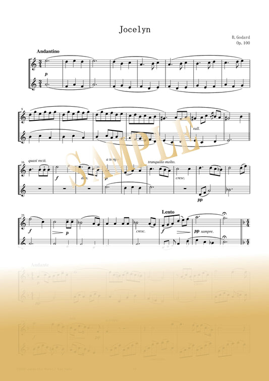 【PDF】Jocelyn's Lullaby / Benjamin Godard