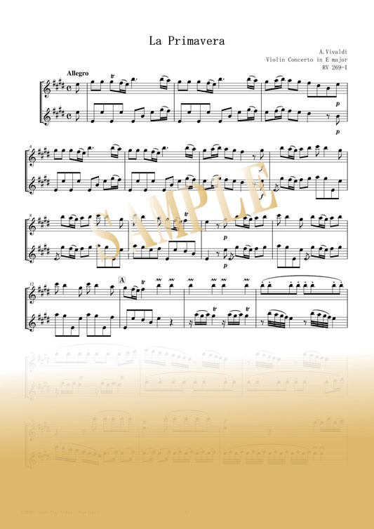 【PDF】Spring (from The Four Seasons Concerto No. 1 in E major, RV 269) / Antonio Vivaldi