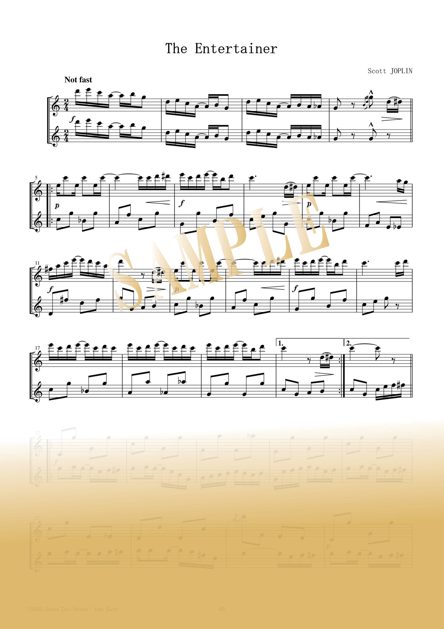 【PDF】The Entertainer / Scott Joplin