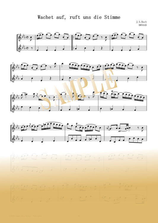 【PDF】Wachet auf, ruft uns die Stimme, BWV 645 [Awake, the voice is calling us] / Johann Sebastian Bach