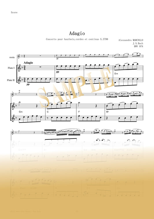 【PDF】Adagio (Oboe Concerto in D minor, S.Z799) / A. Marcello