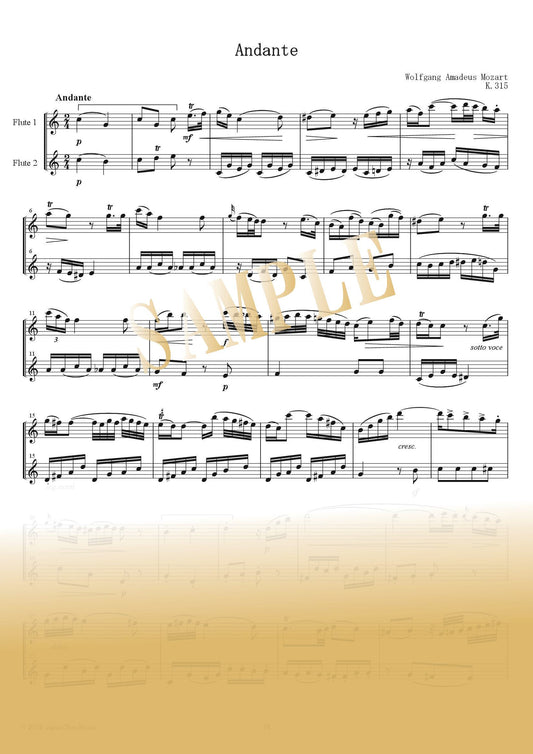 【PDF】Andante K.315 / W.A. Mozart