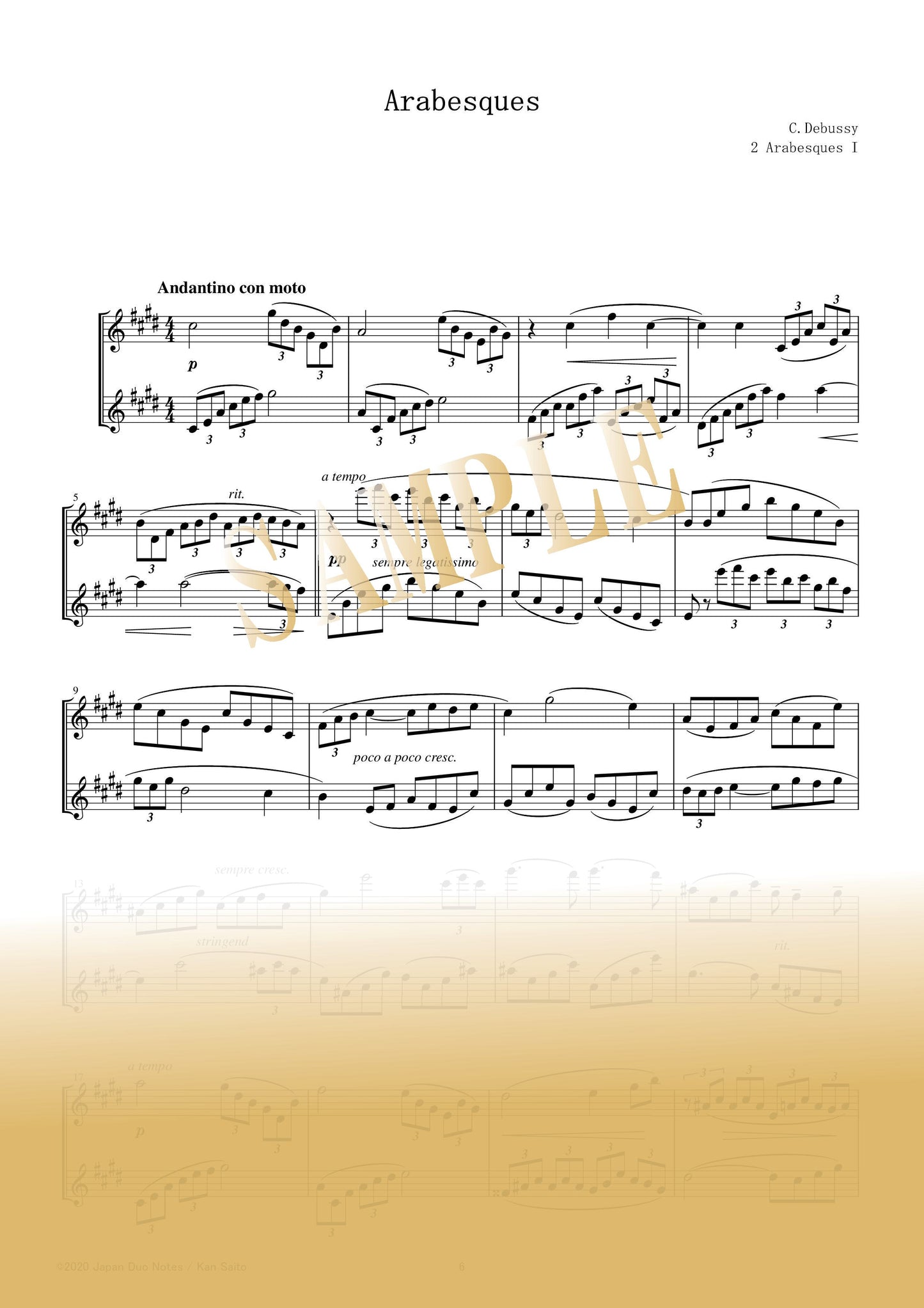 [PDF] Arabesque No. 1 / Claude Debussy