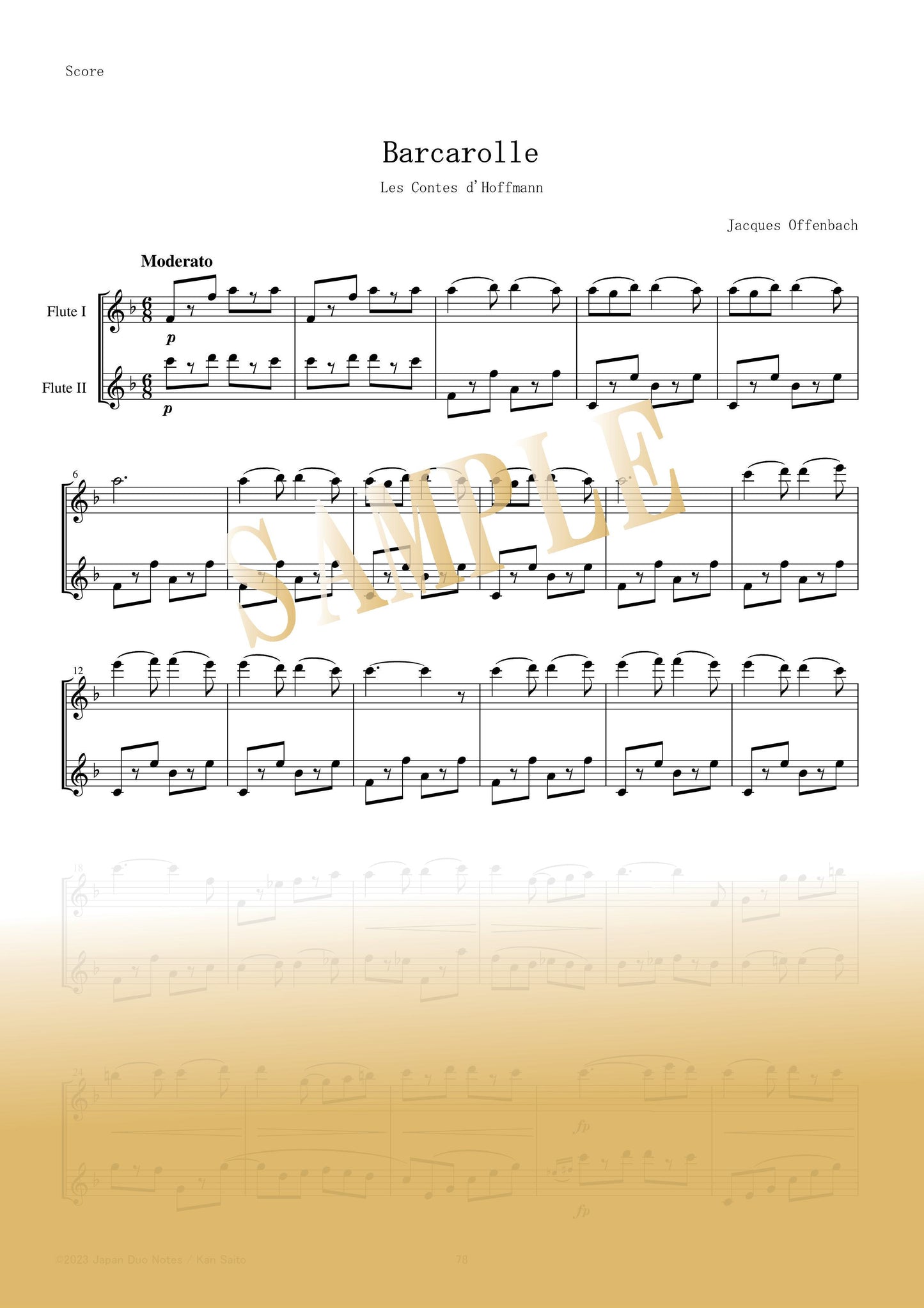 【PDF】Barcarolle (from "The Tales of Hoffmann") / J.Offenbach
