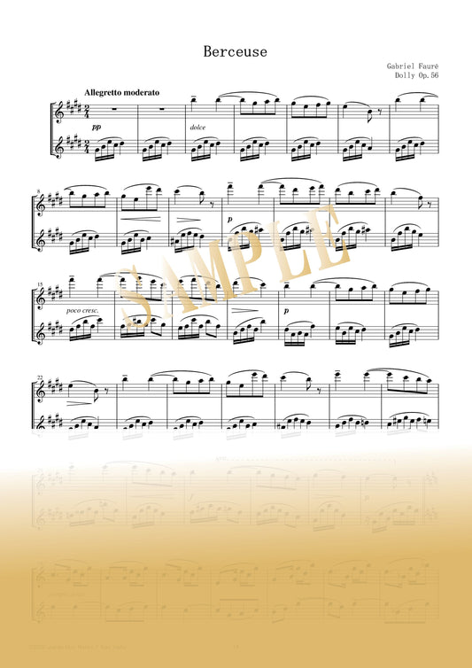 【PDF】Lullaby (Dolly's Lullaby) Op. 56 / Gabriel Fauré