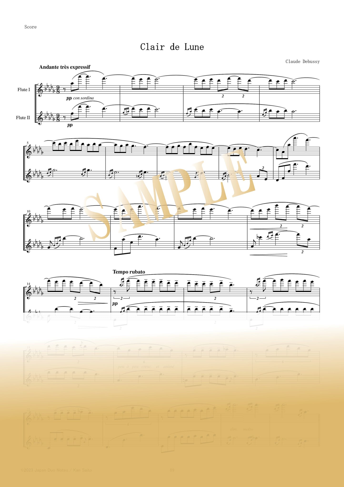 【PDF】Clair de Lune / C. Debussy