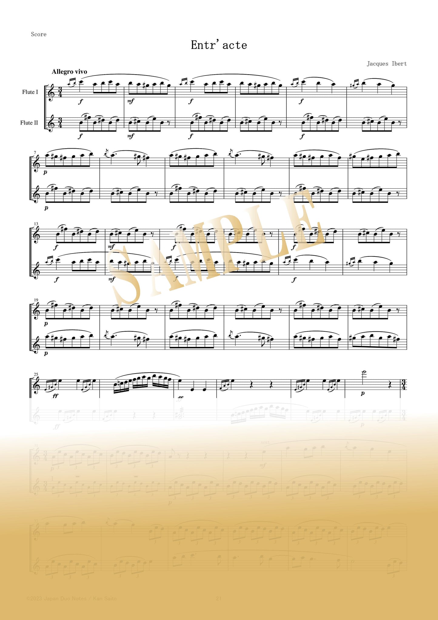 【PDF】Entr'acte / J.Ibert