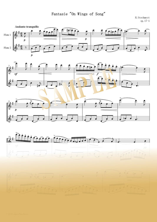 【PDF】Fantasia on Auf Flügeln des Gesanges / H. Steckmest