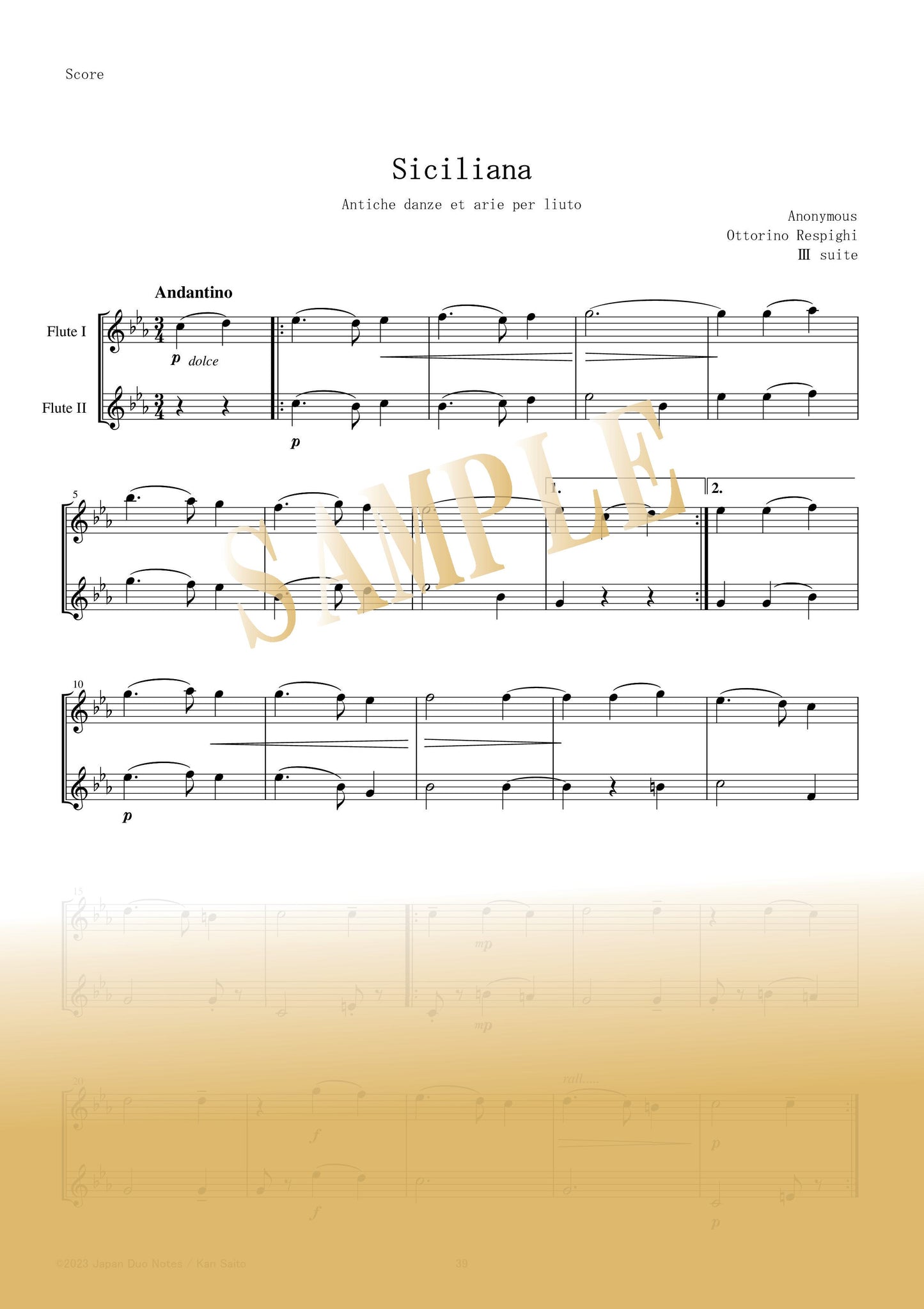 【PDF】Siciliana (from "Ancient Airs and Dances") / O. Respighi