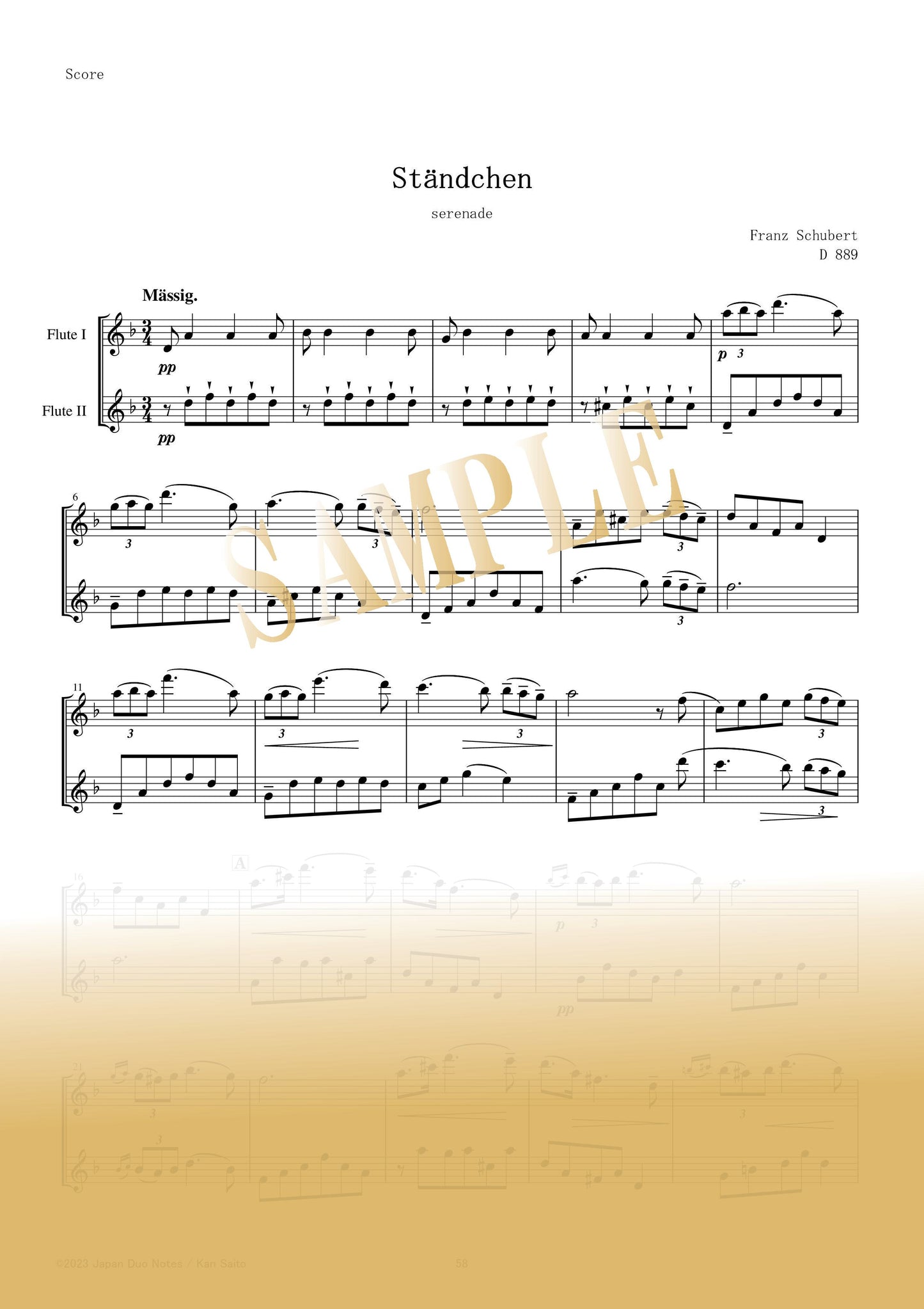 【PDF】Serenade D.889 / F. Schubert
