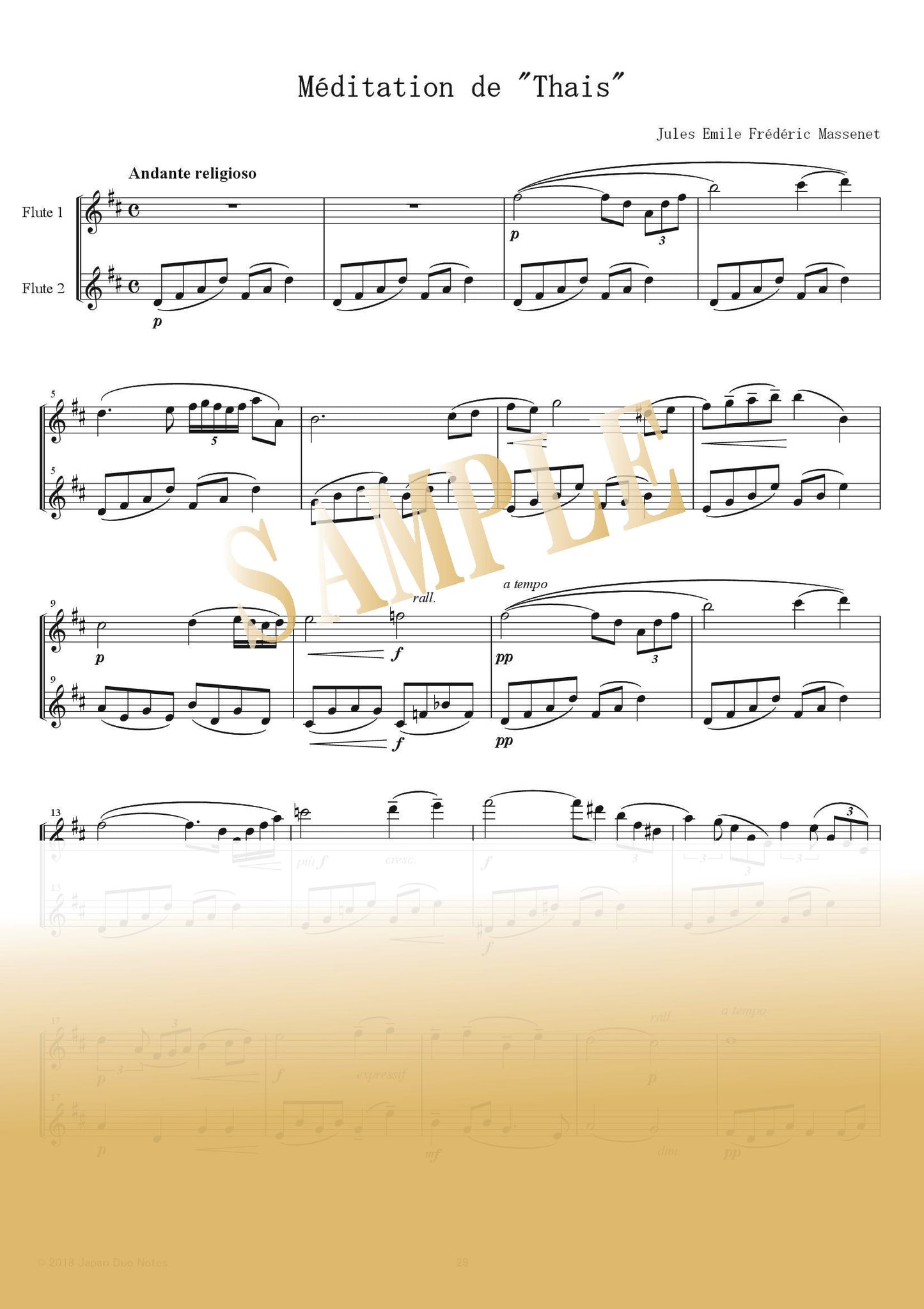 【PDF】Méditation from Thaïs / Jules Massenet