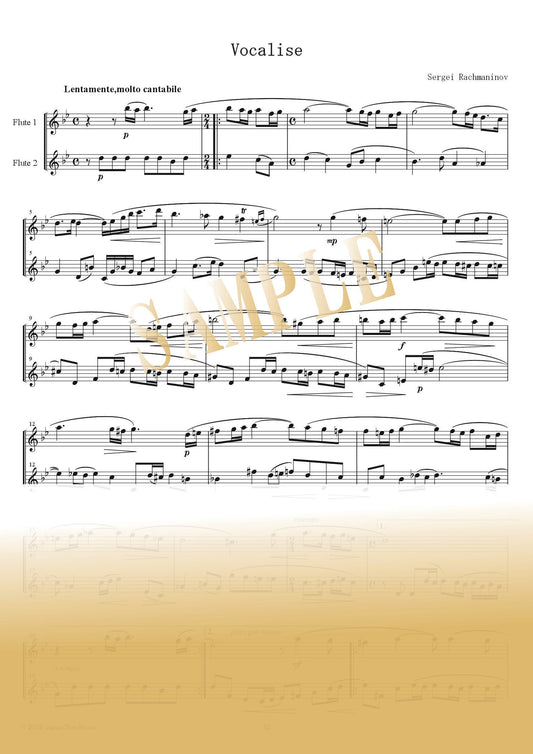 【PDF】Vocalise / S. Rachmaninoff